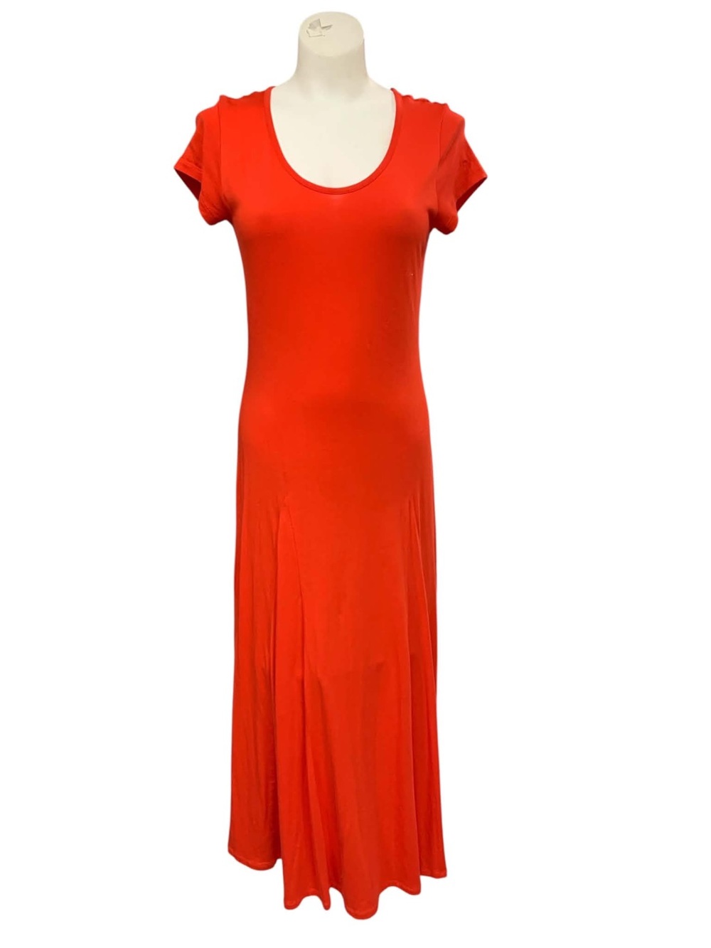 Ralph Lauren Red Short-Sleeve Scoop Neck Maxi Dress Size L